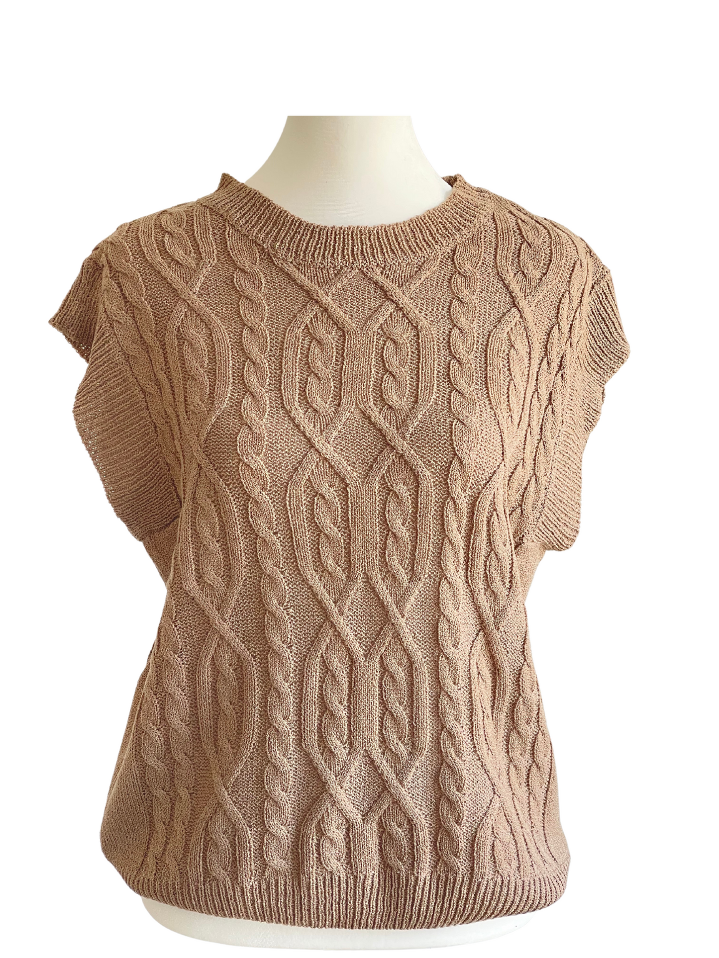 Sleeveless Cable Knit Top