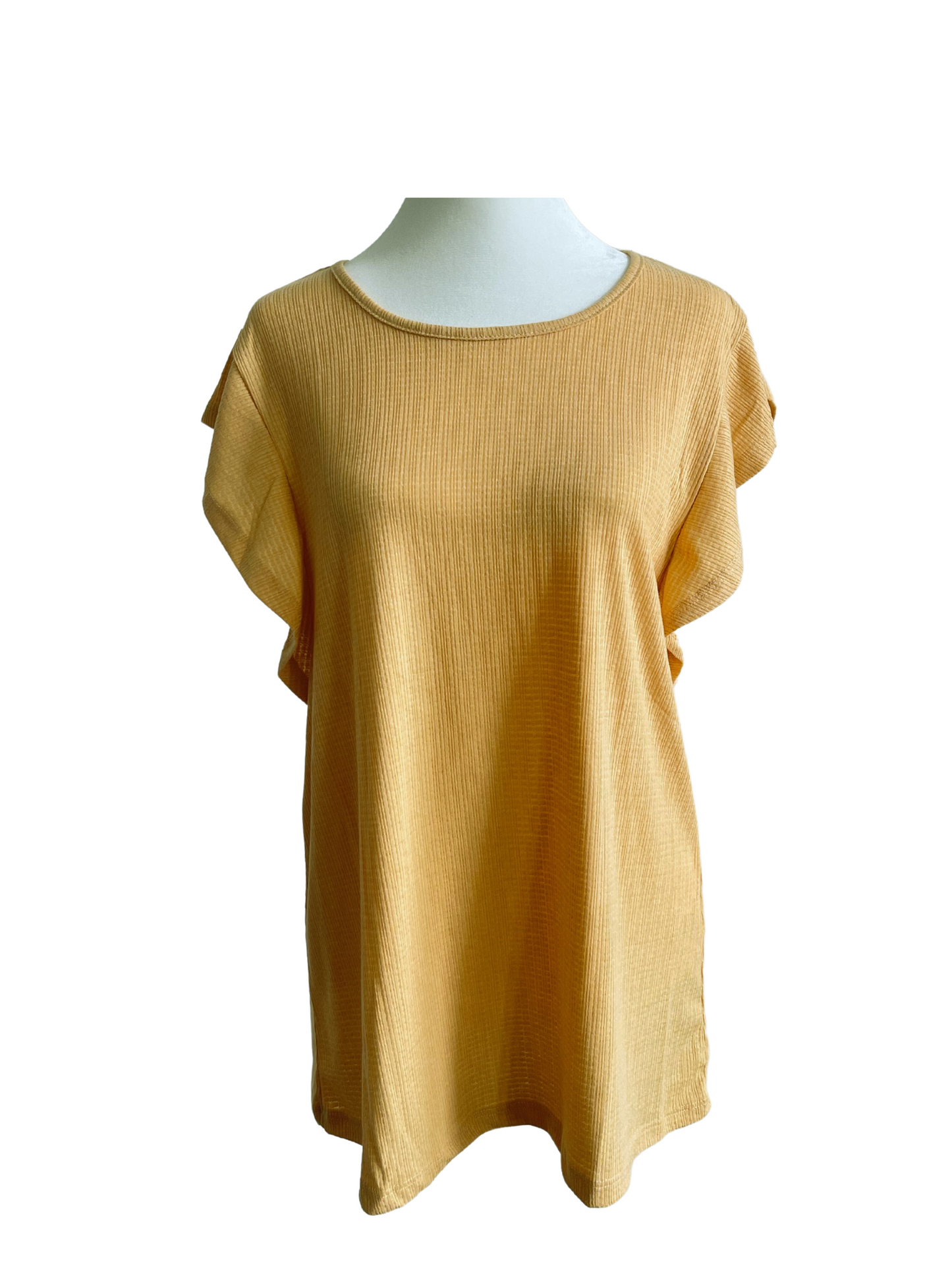 Round Neck Butterfly Ruffle Sleeve Top